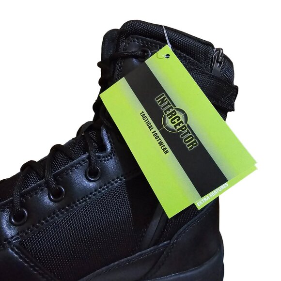 Men's Comfort Combat Tactical Boots Waterproof Slip Oil Resistant Zippered Black - Picture 4 of 10